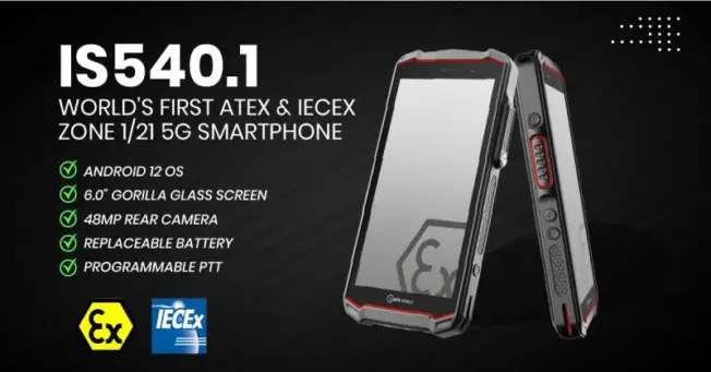 Điện thoại chống cháy nổ i.safe-MOBILE IS540.1 được xác thực bởi ATEX, IECEx
